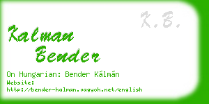 kalman bender business card