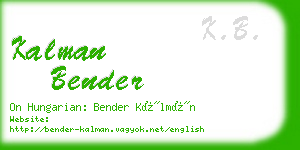 kalman bender business card